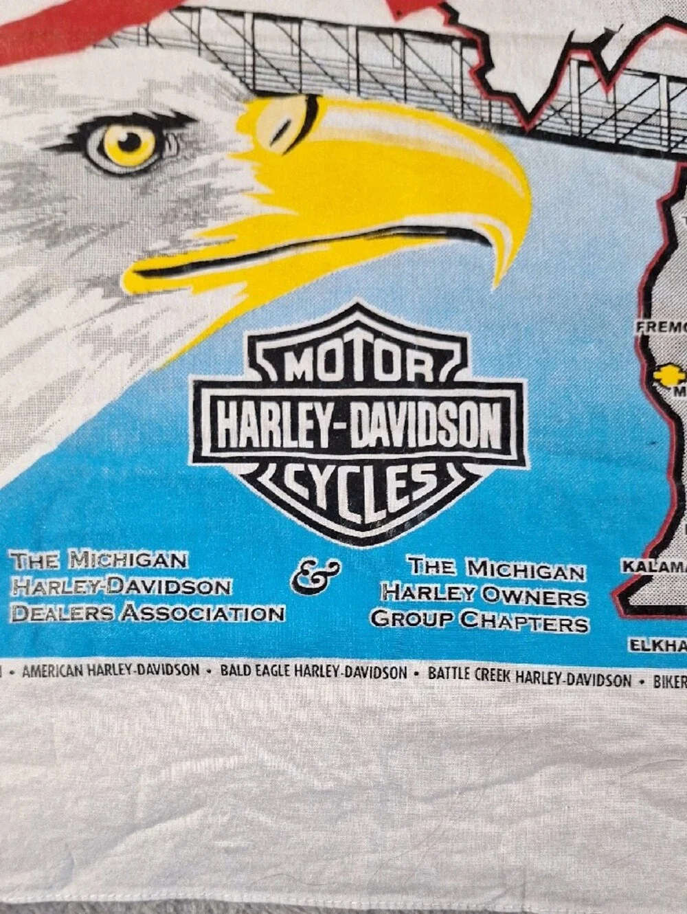 Harley-Davidson Patriotic Eagle Graphic Bandana - Red, White, Blue, Yellow